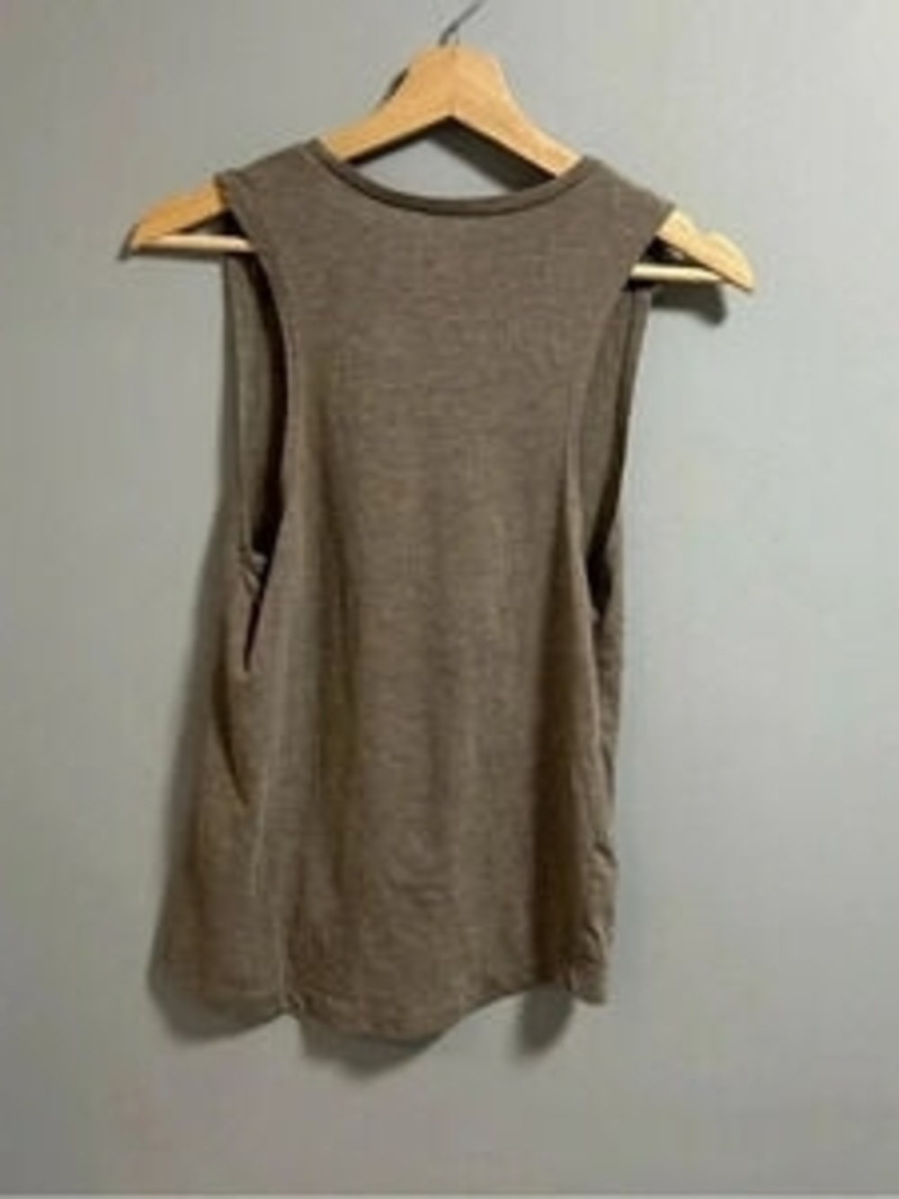 fresh Taupe Muscle Tank with Purple Graphic - Picture 3 of 3